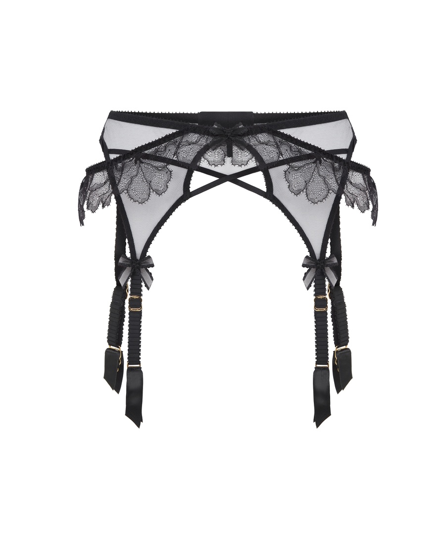 Черный пояс для чулок Kissie