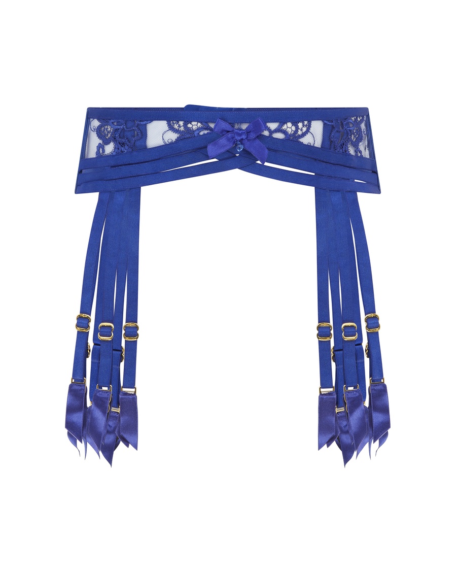 Синий пояс для чулок Dioni