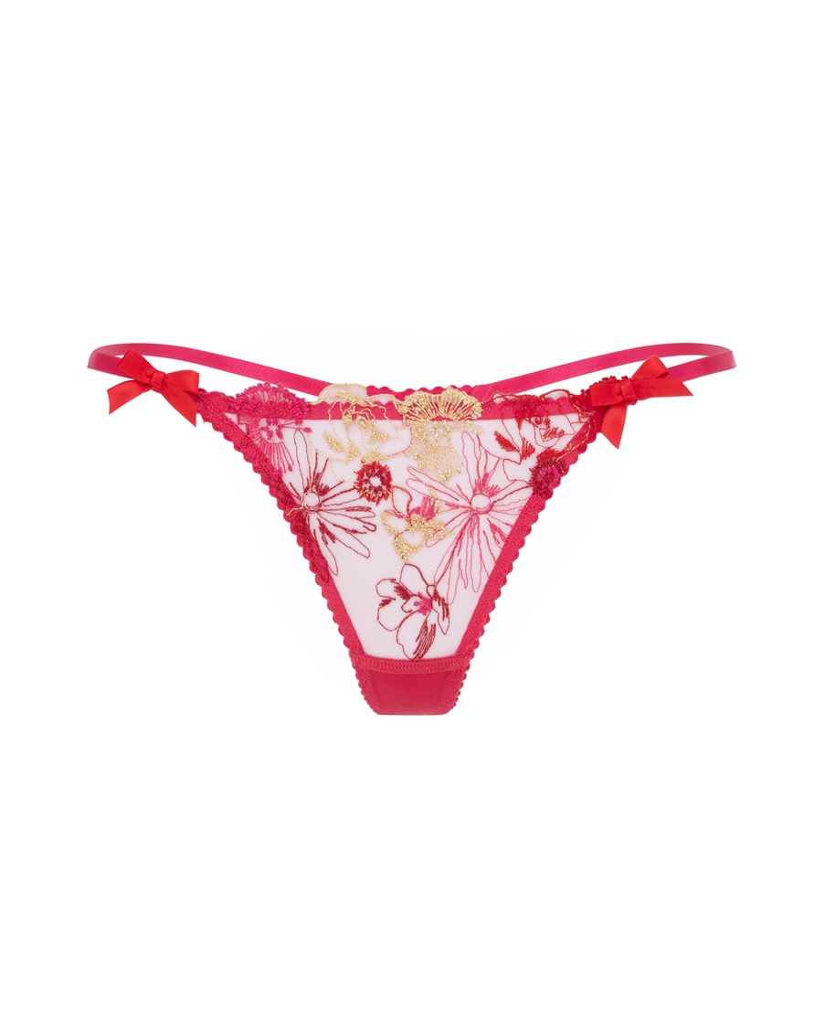 Прозрачные трусы стринги цвета фуксия Zuri