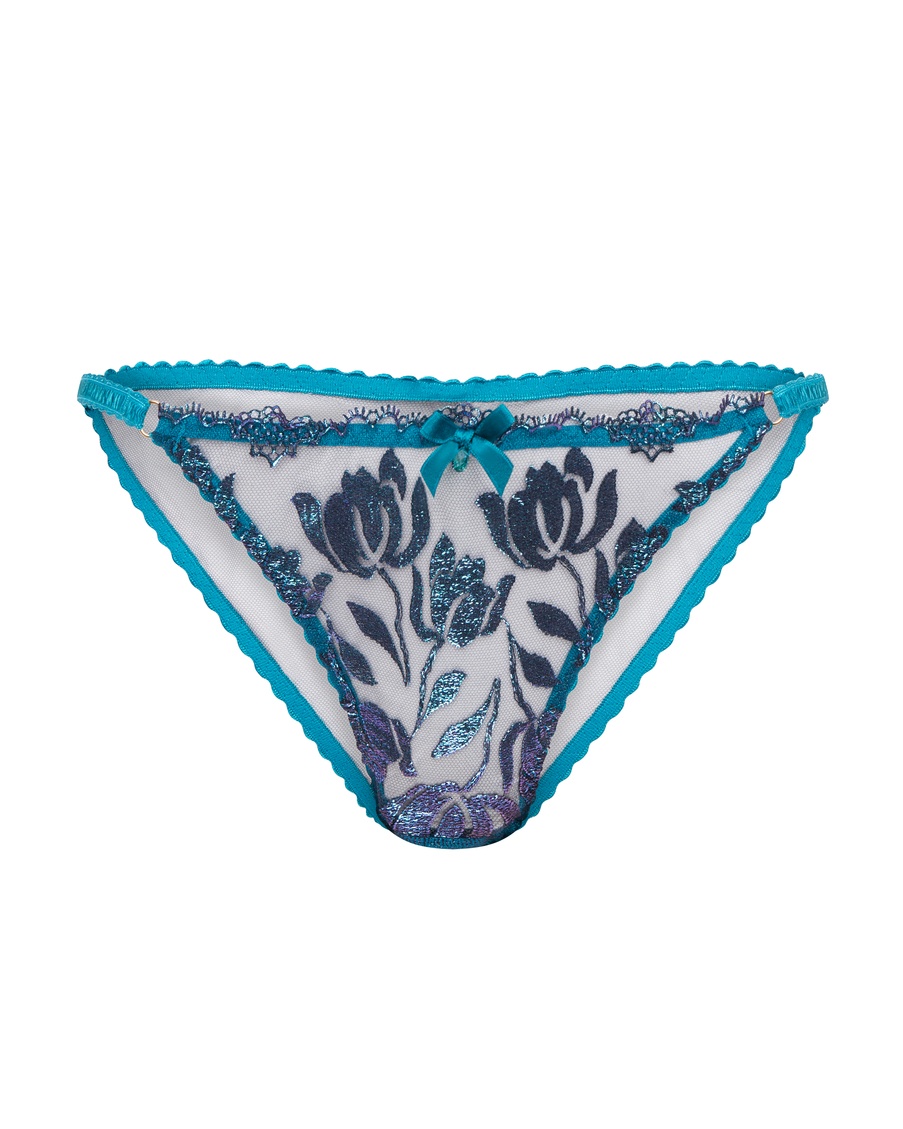 Синие прозрачные классические трусы Sparkle