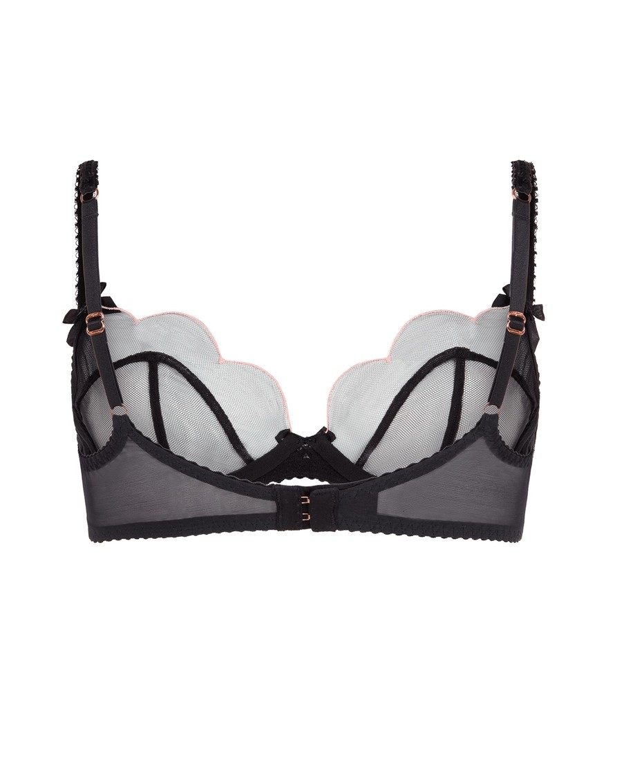 Черный прозрачный бюстгальтер с мягкой чашкой Lorna