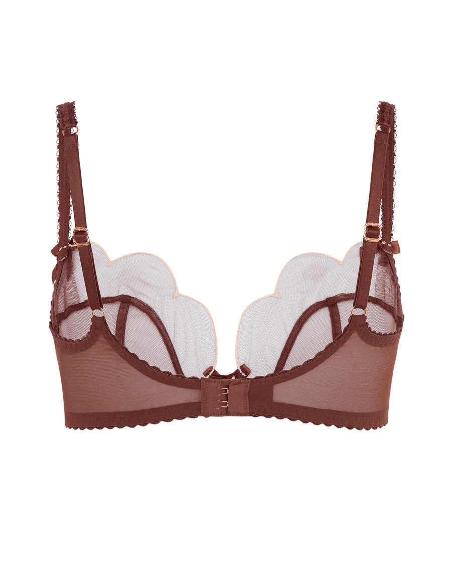 Прозрачный коричневый бюстгальтер с мягкой чашкой Lorna