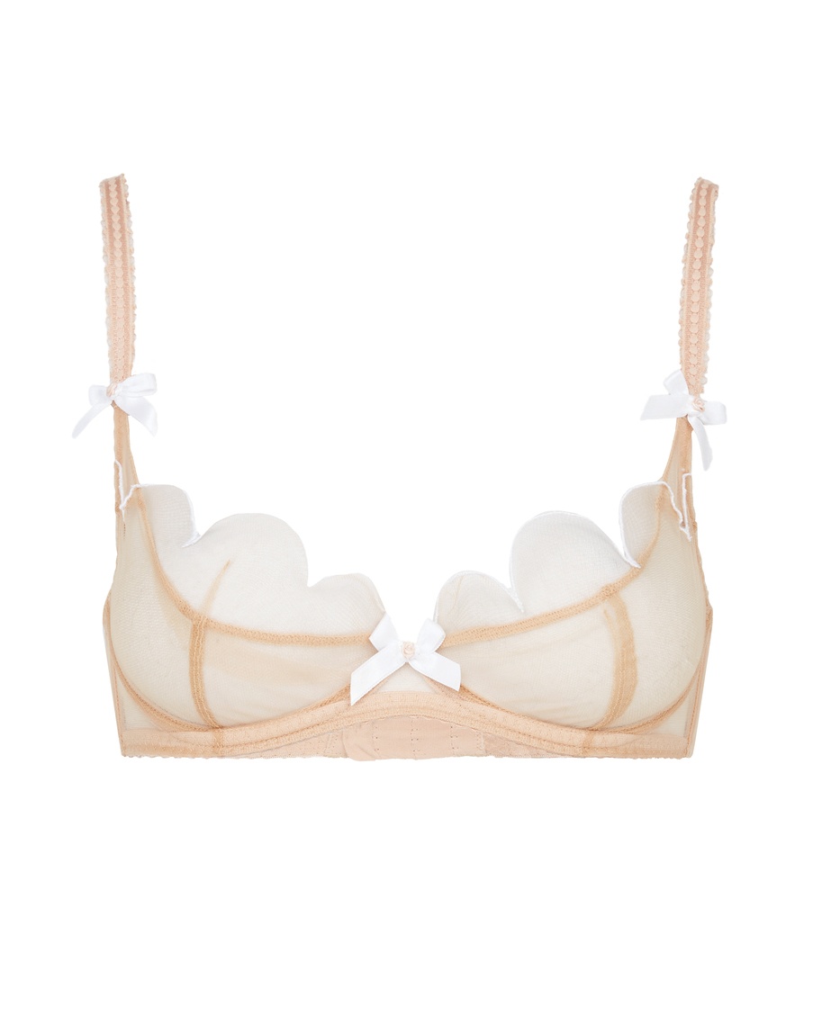 Прозрачный бюстгальтер песочного цвета с открытой чашкой Lorna