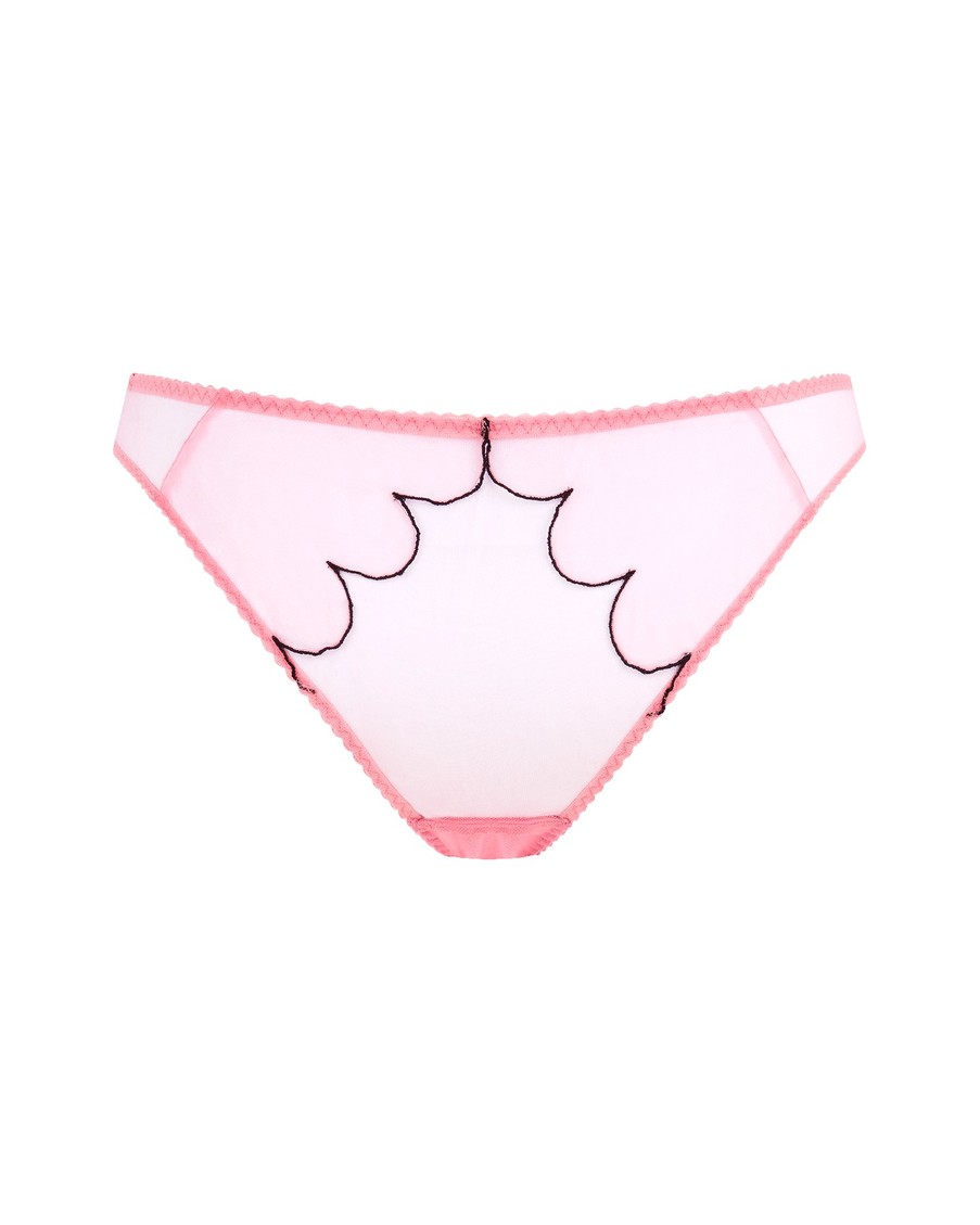 Розовые прозрачные классические трусы Lorna