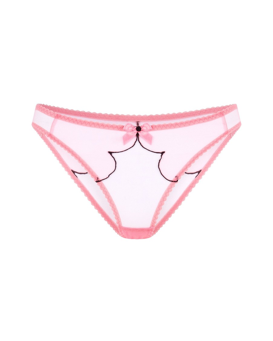 Розовые прозрачные классические трусы Lorna