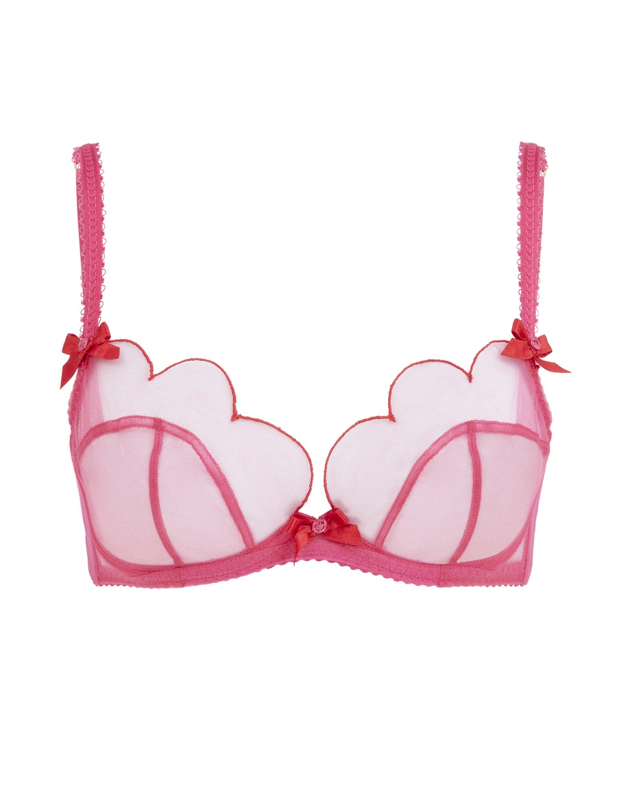 Ярко-розовый прозрачный бюстгальтер с мягкой чашкой Lorna