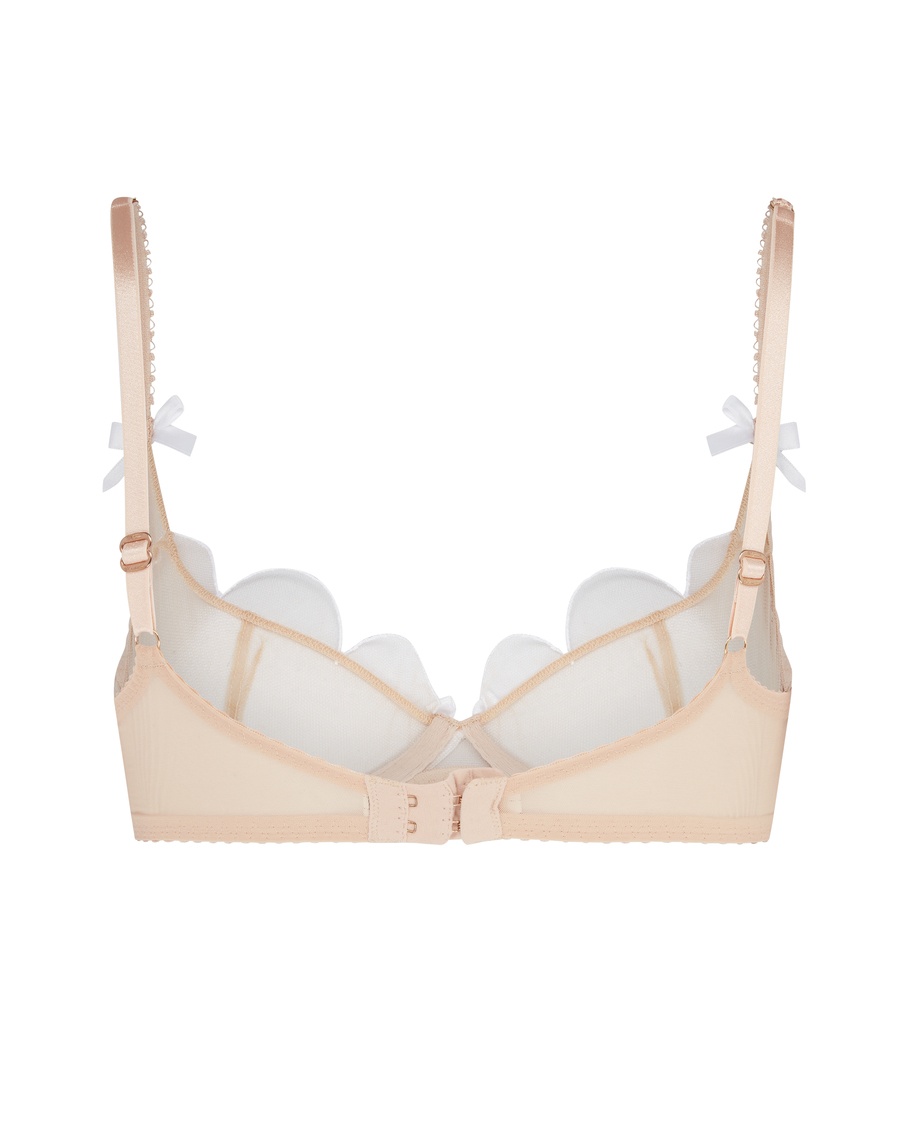 Прозрачный бюстгальтер песочного цвета с открытой чашкой Lorna