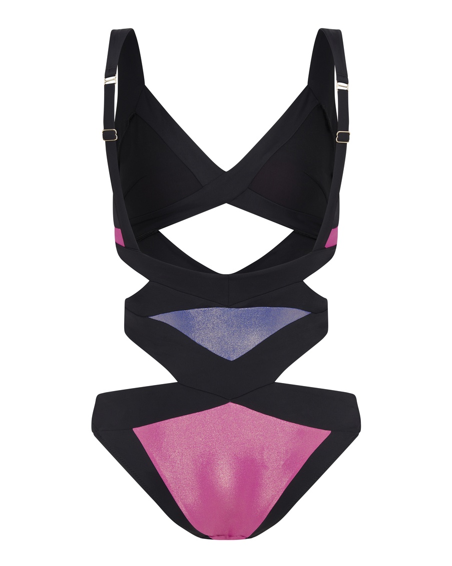 Розово-синий слитный купальник Mazzy