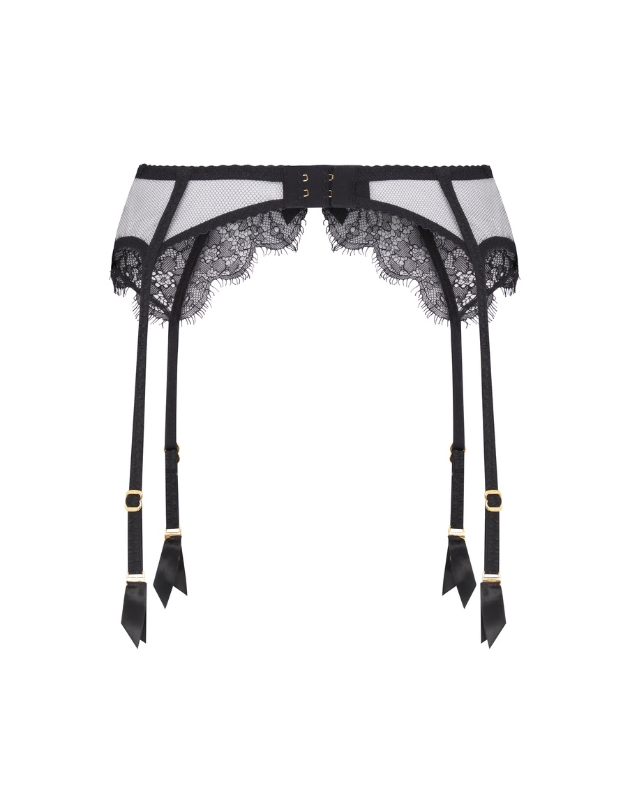 Черный кружевной пояс для чулок Lorna Lace