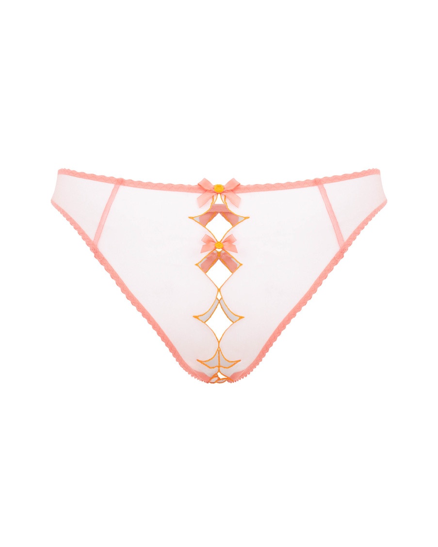 Коралловые прозрачные французские трусы Lorna