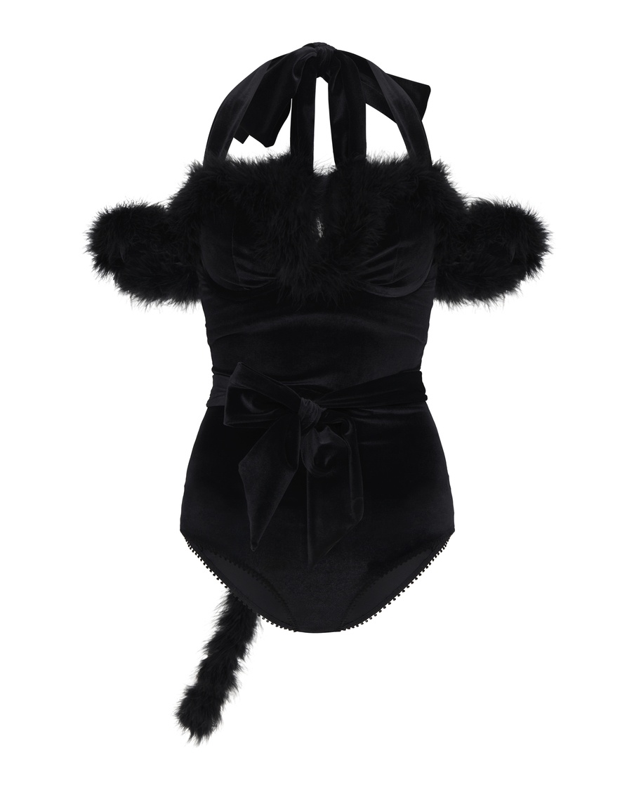 Черное боди Kitykat