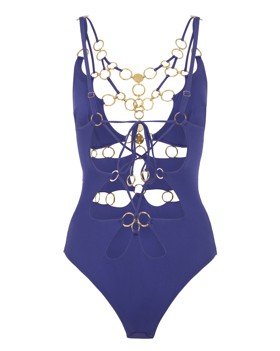 Фиолетовый слитный купальник Davine