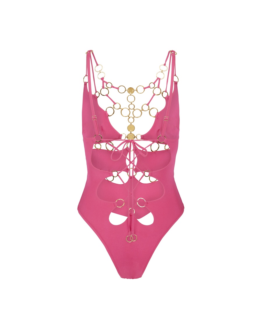 Слитный купальник цвета фуксия Davine