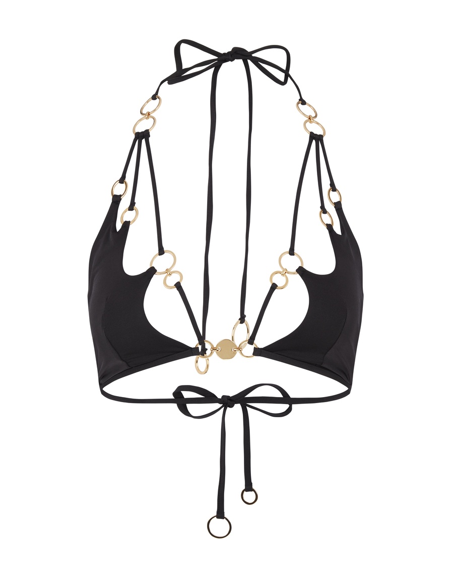 Черный топ купальника Davine