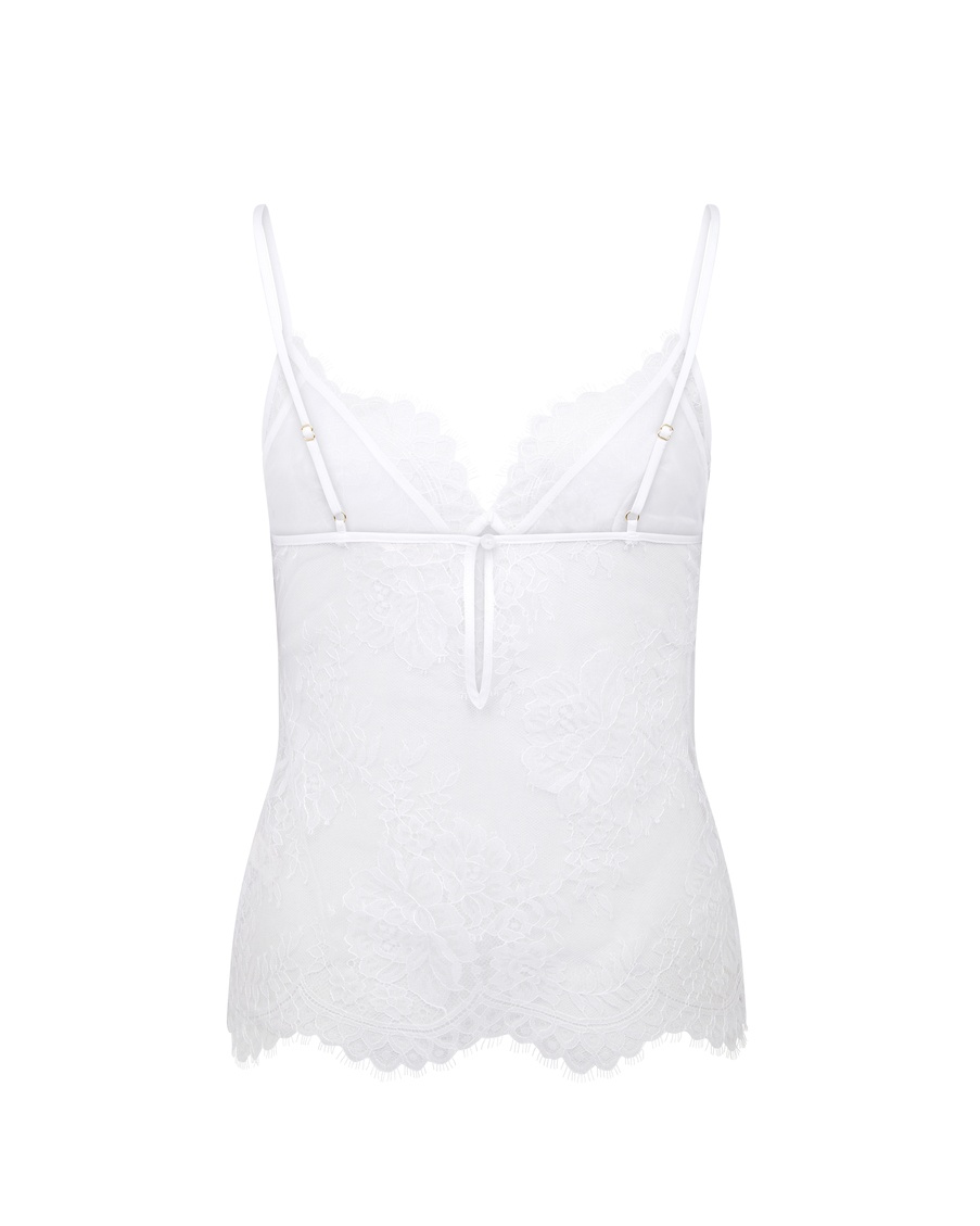 Белый кружевной топ пижамы Kiya