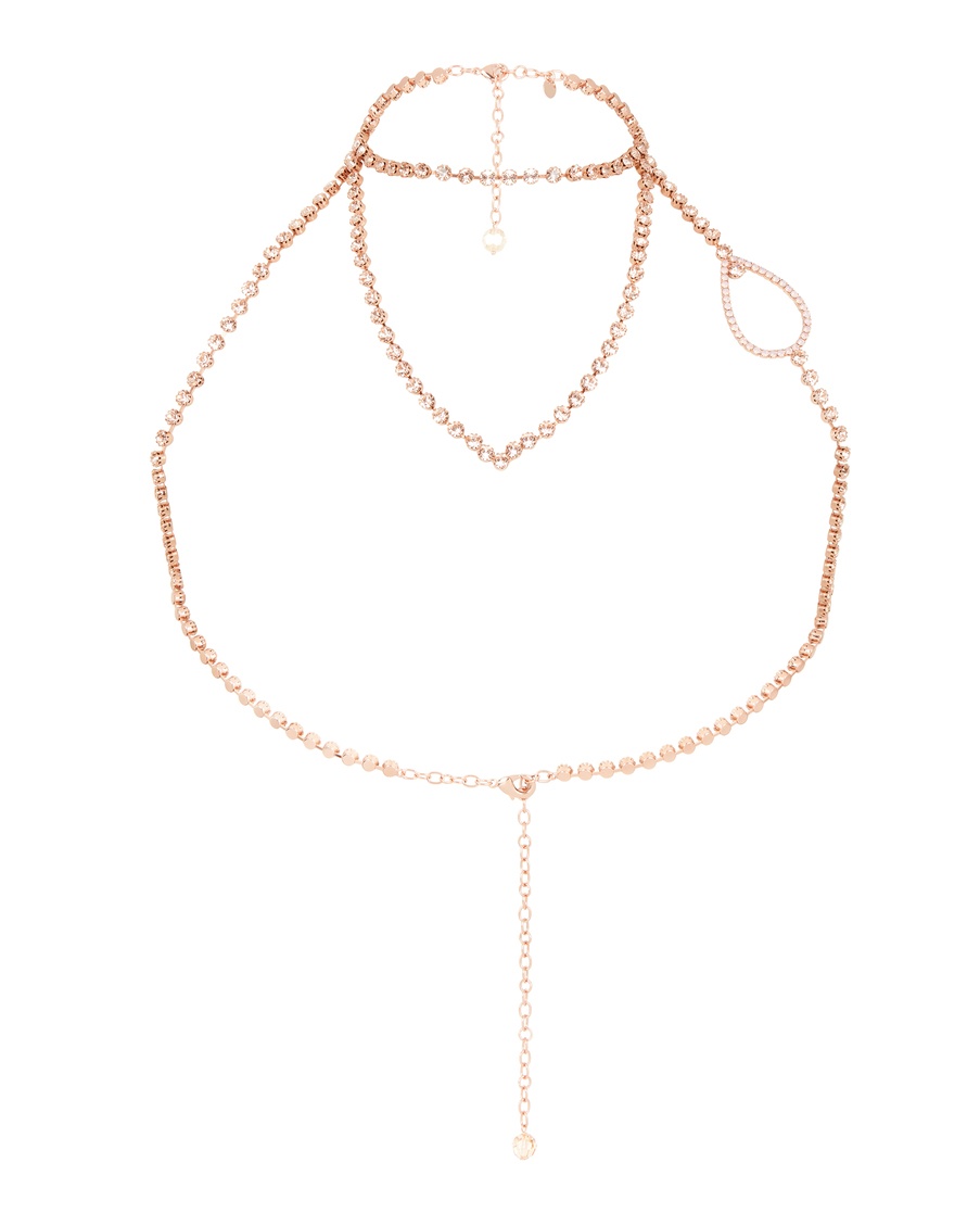 Цепочка на грудь цвета розового золота Glitz