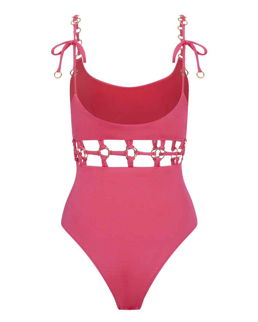 Розовый слитный купальник Ashia