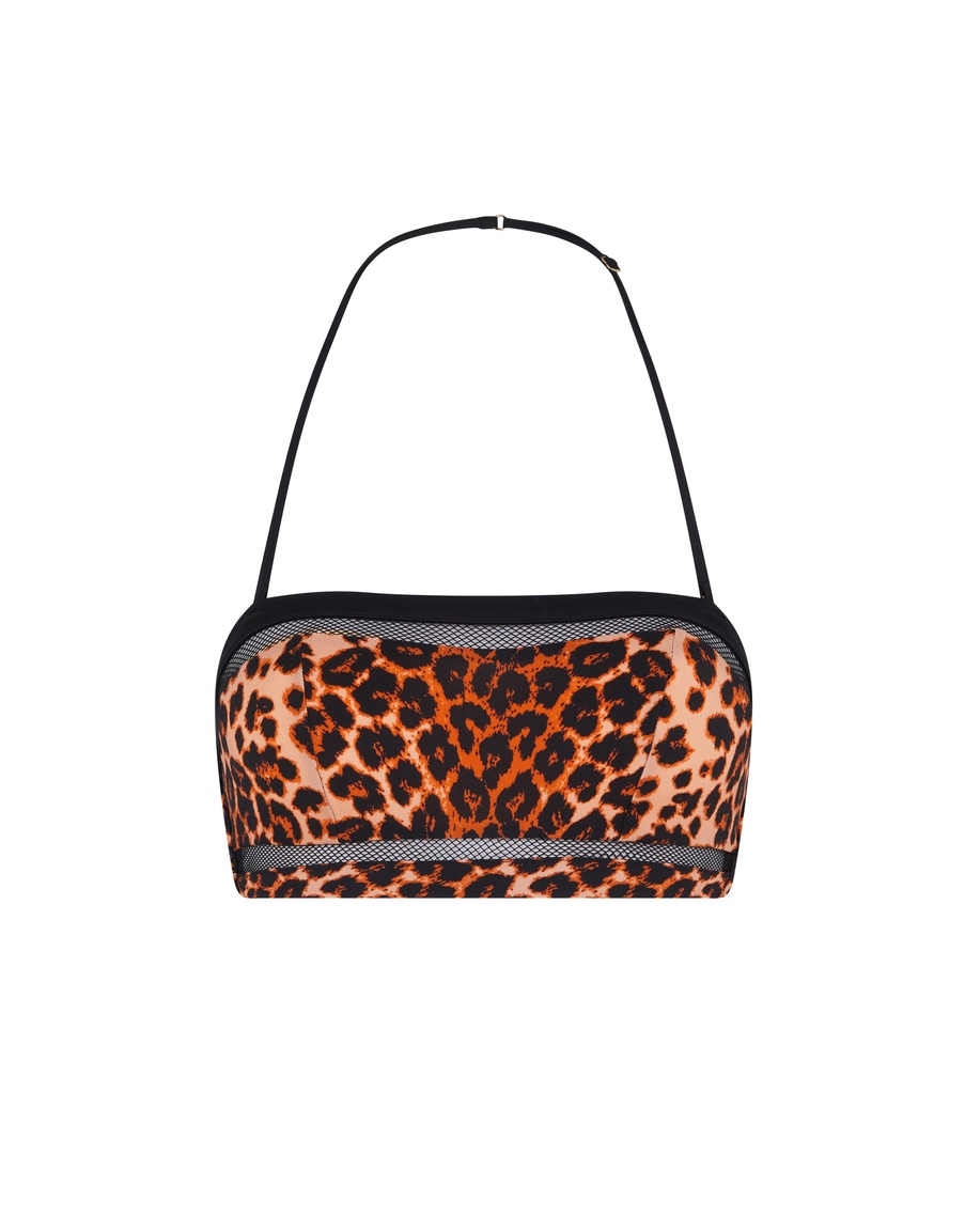 Леопардовый топ бандо купальника Zenaya