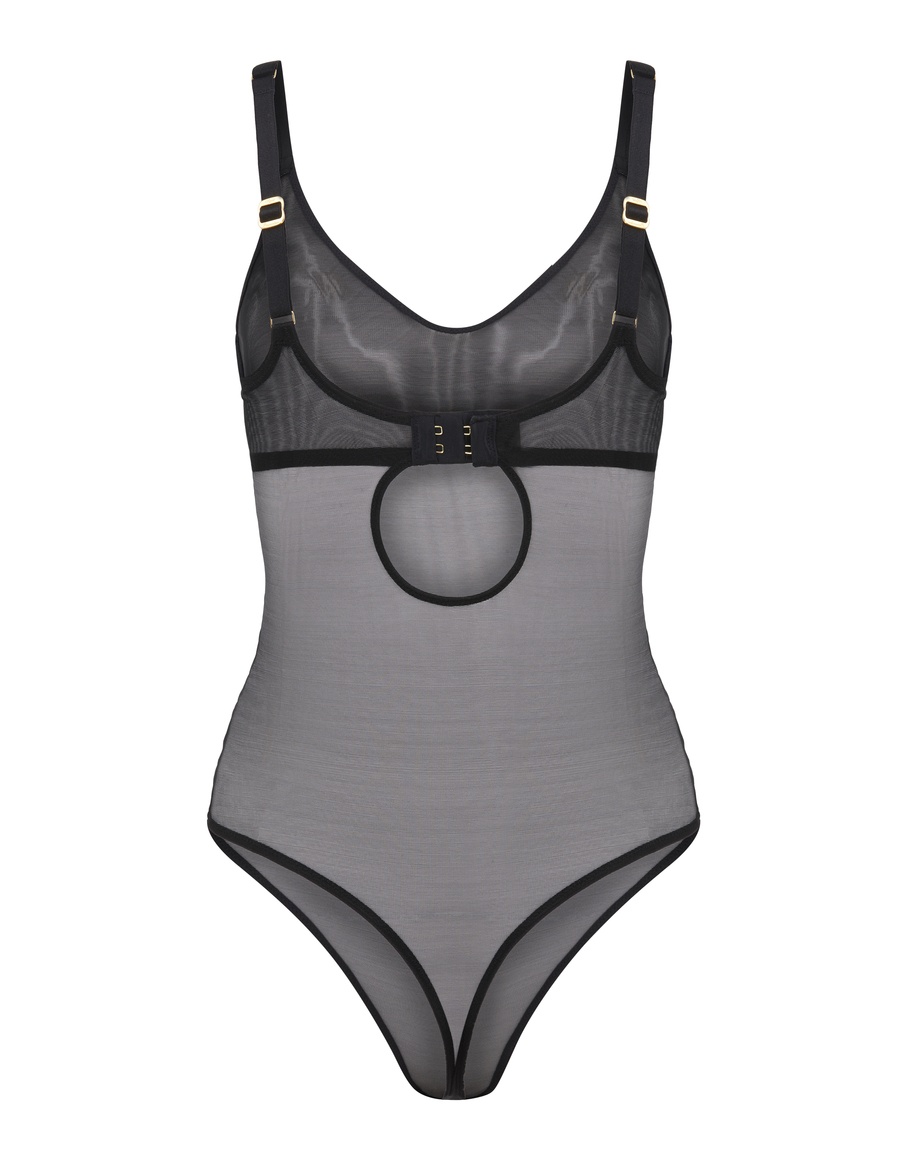 Черное прозрачное боди Lucky