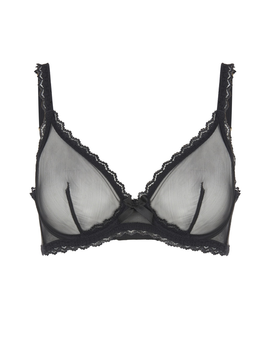 Черный прозрачный бюстгальтер с мягкой чашкой Venetia