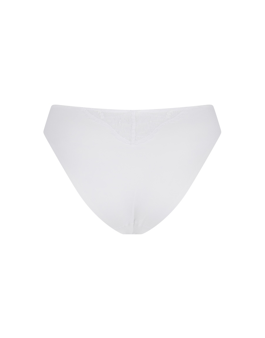 Белые классические трусы с отделкой кружевом Brigette