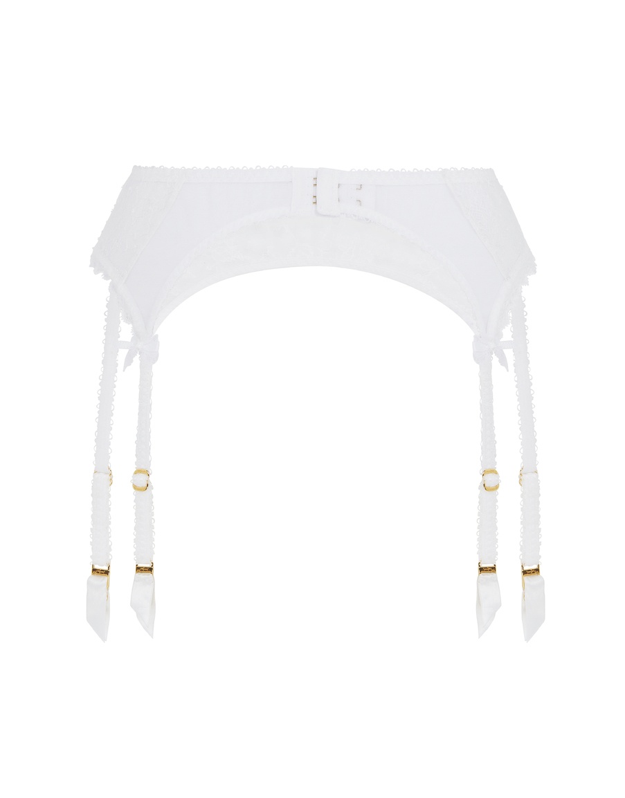 Белый кружевной пояс для чулок Hinda