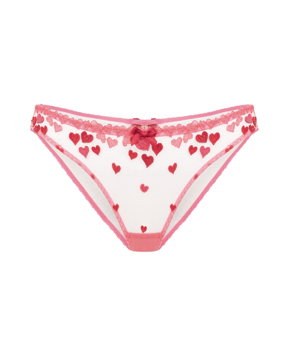 Розовые прозрачные классические трусы Cupid