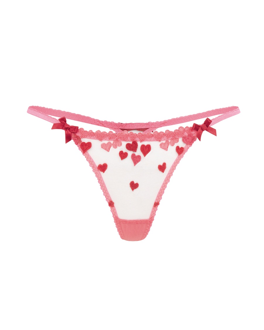 Розовые прозрачные трусы стринги Cupid