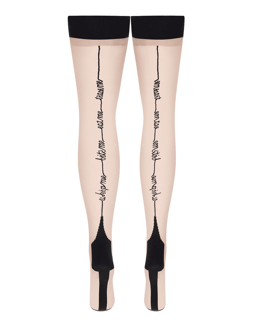 Чулки на резинке цвета шампань Tease Me