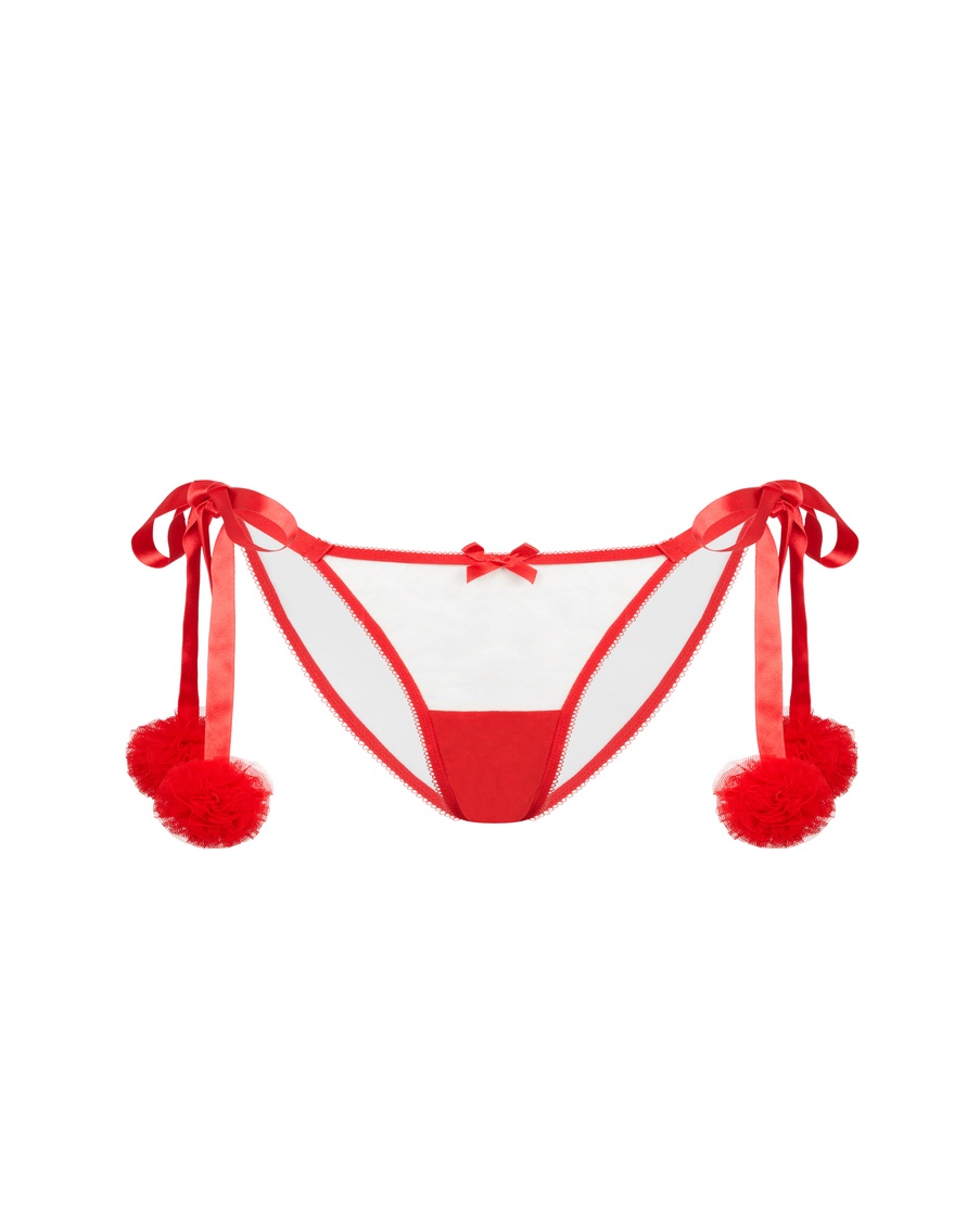 Красные трусы на завязках Hotpants