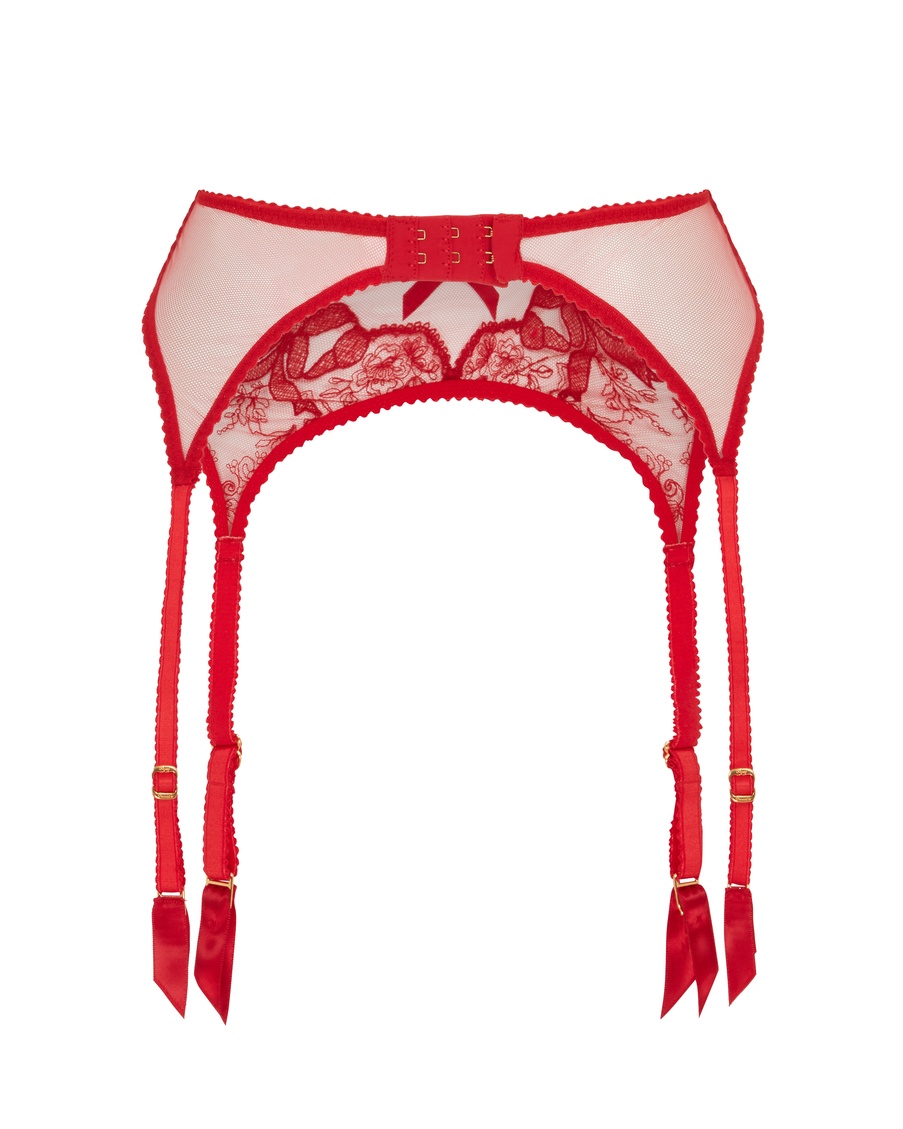 Красный пояс для чулок Lisetta