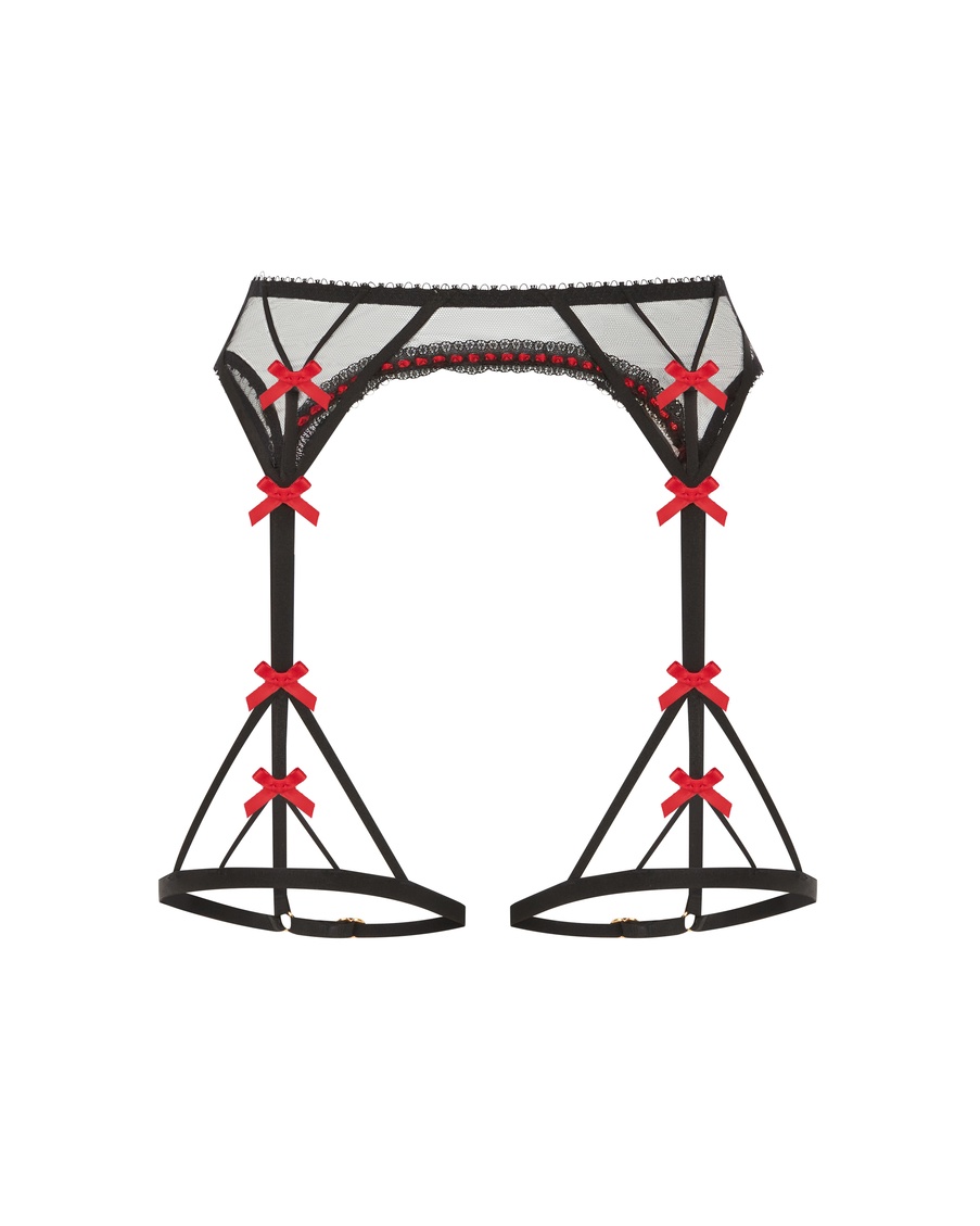 Черный пояс для чулок Hetty