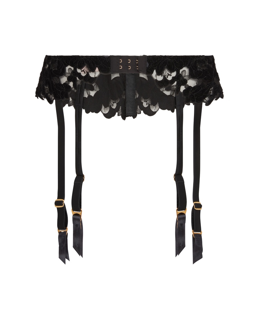 Черный пояс для чулок Arietta