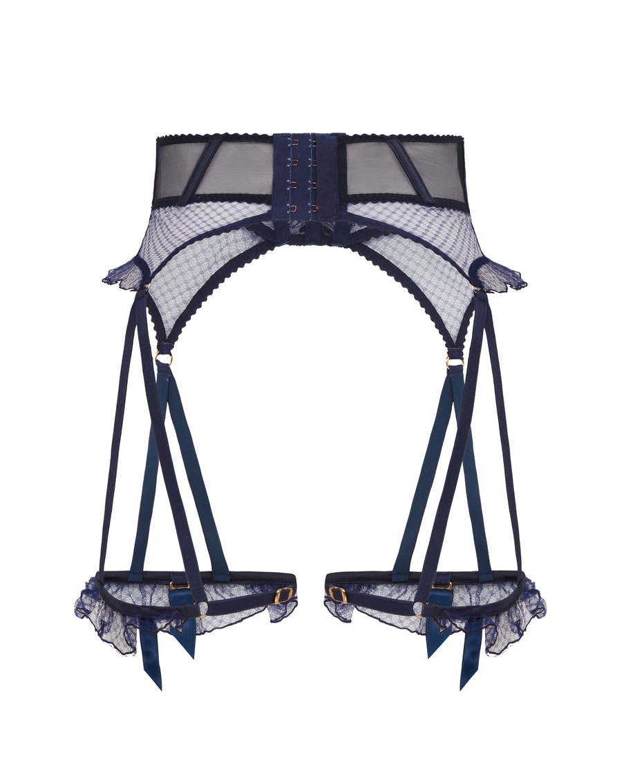 Темно-синий пояс для чулок Rosia