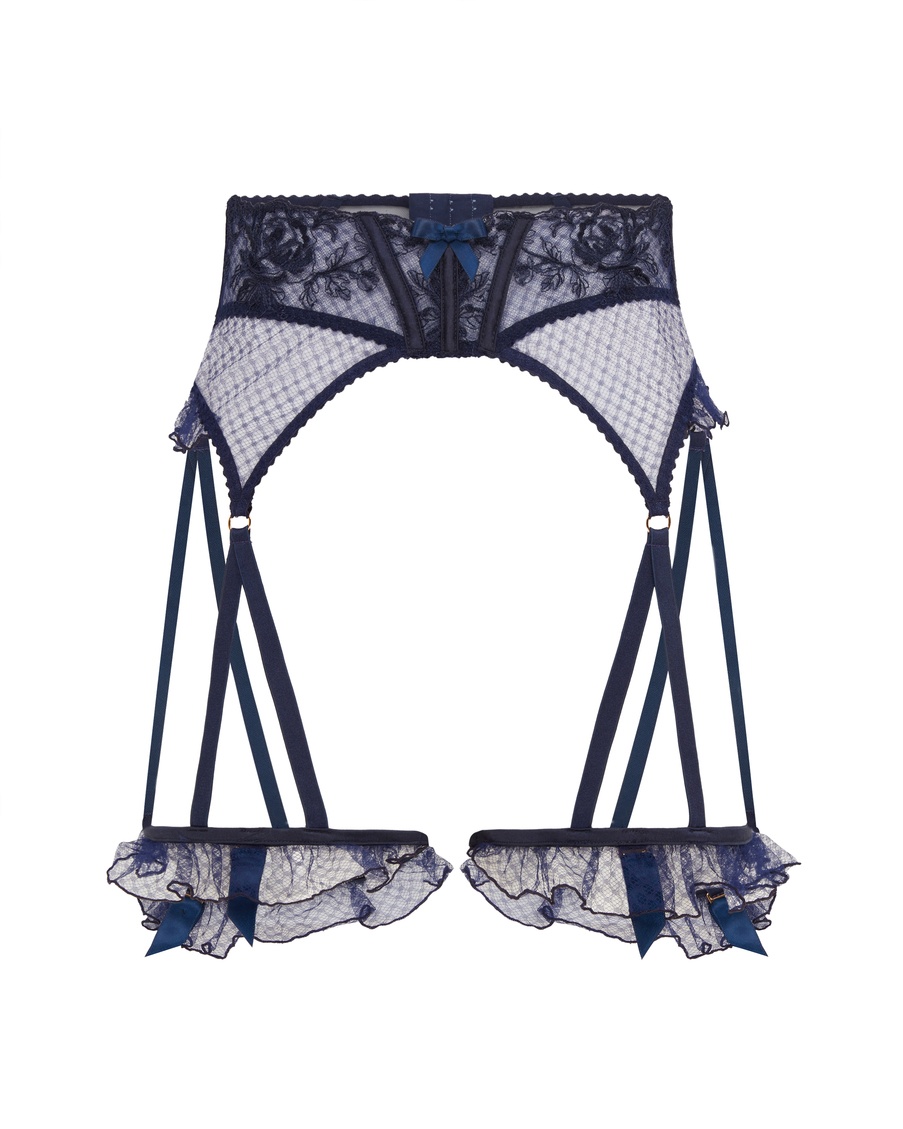 Темно-синий пояс для чулок Rosia