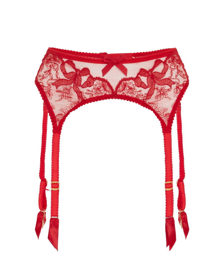 Красный пояс для чулок Lisetta