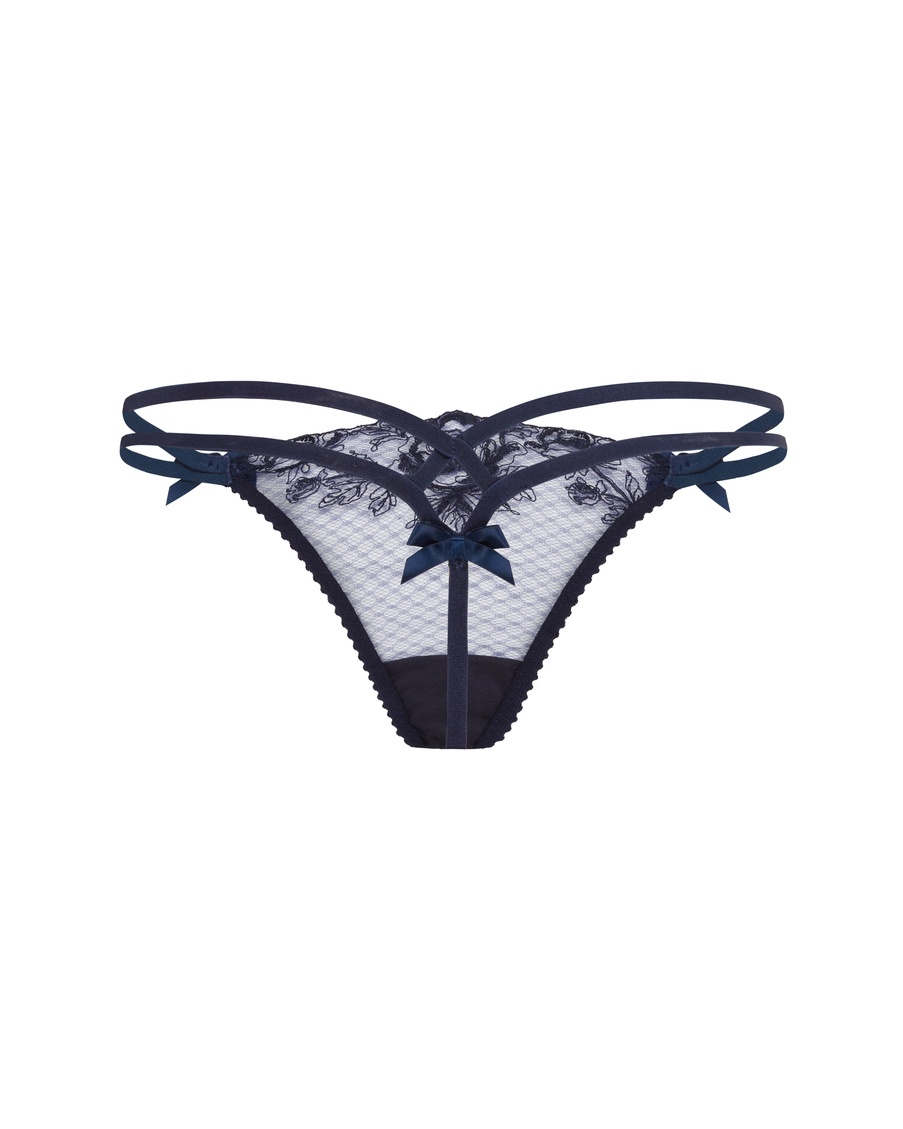 Темно-синие трусы стринги Rosia