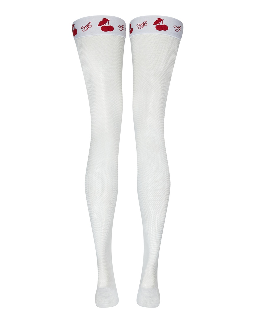 Белые чулки на резинке Perri