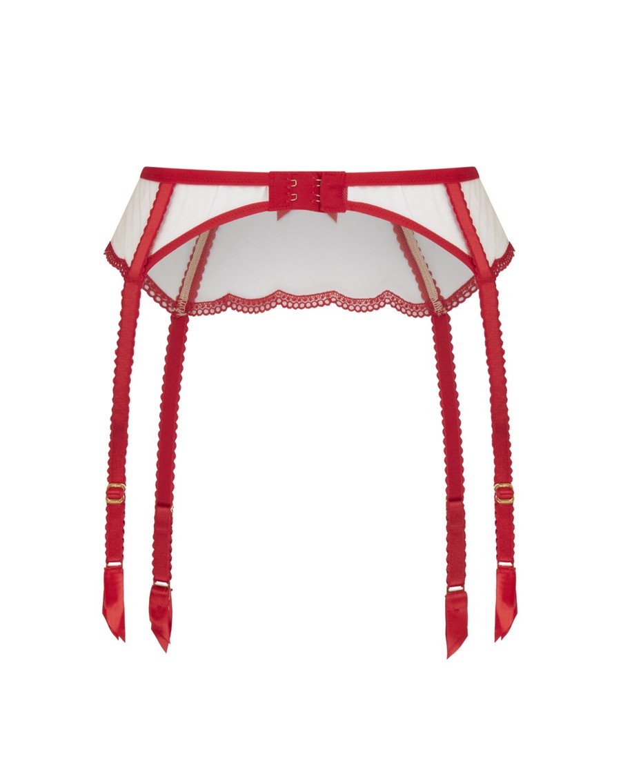 Пояс для чулок с красной отделкой Kay