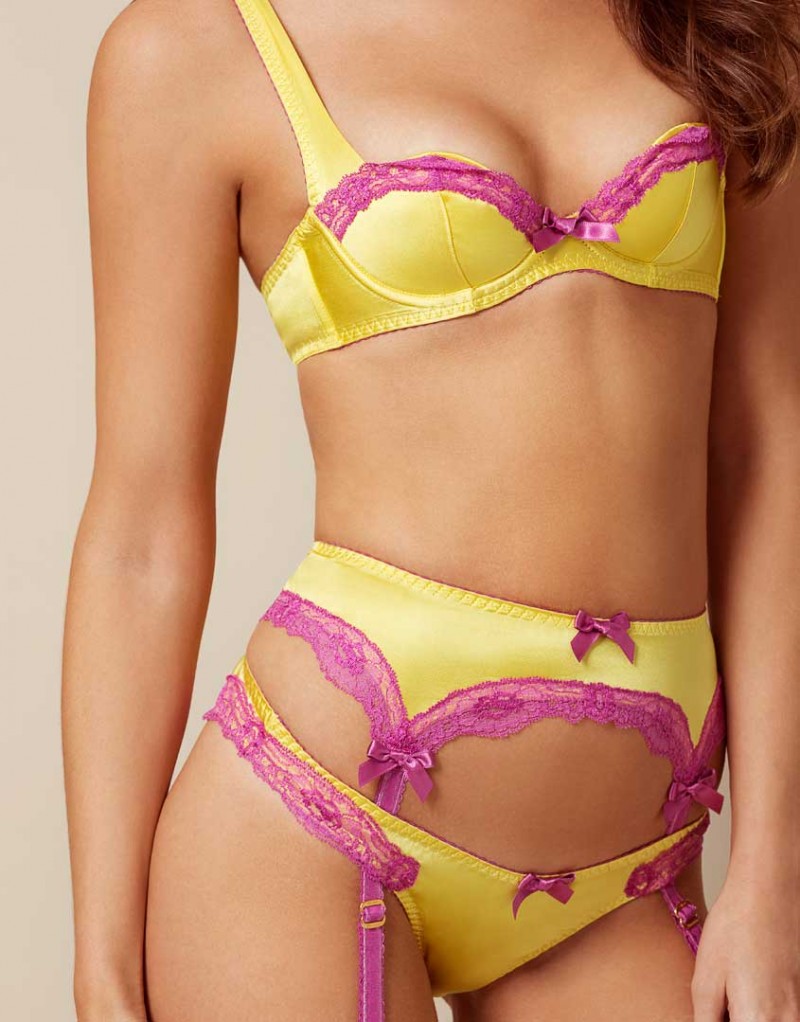 Желтый бюстгальтер с кружевом Lucie