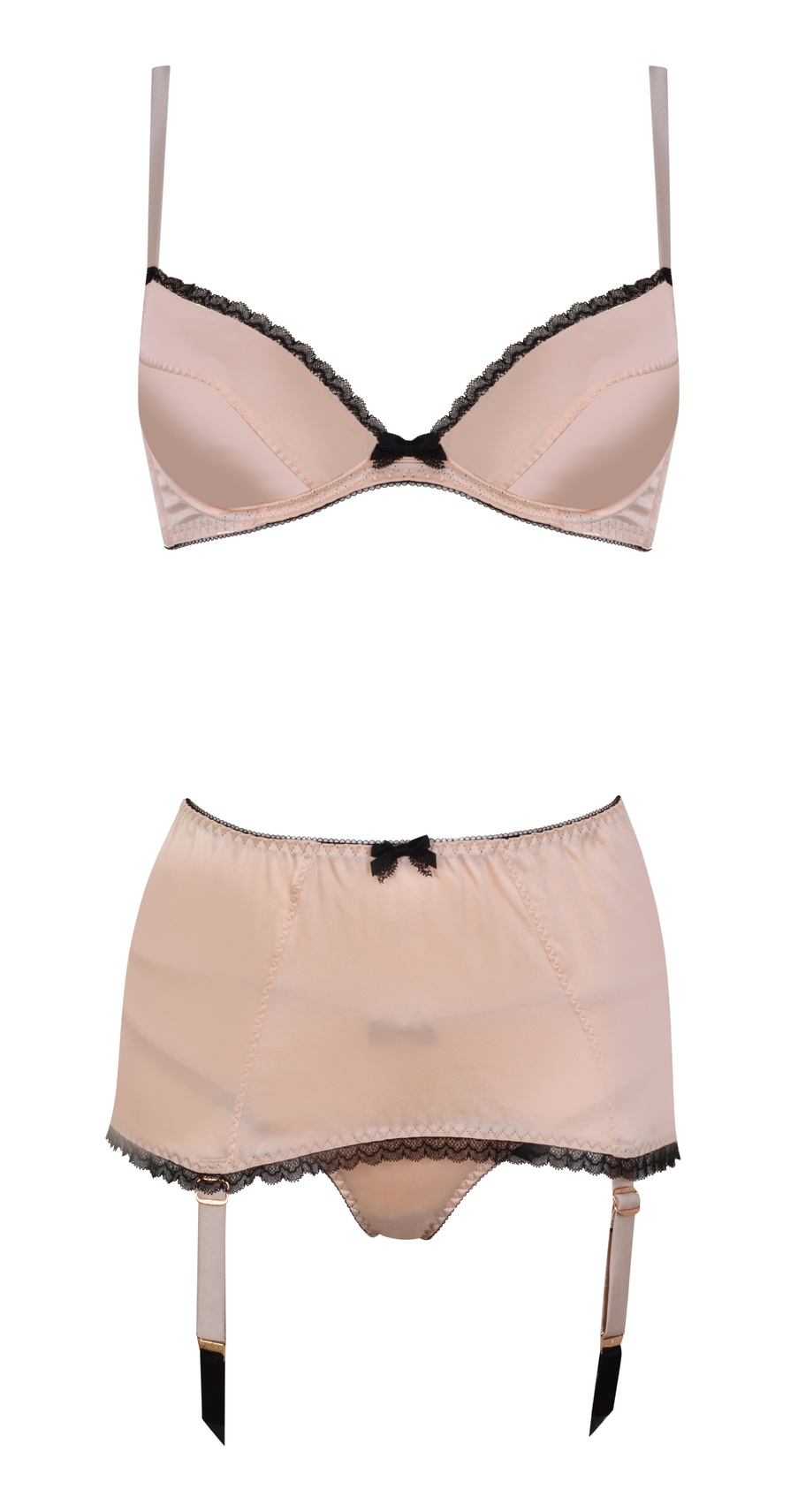 Шелковый бюстгальтер с плотной чашкой push-up пудрового цвета Felinda